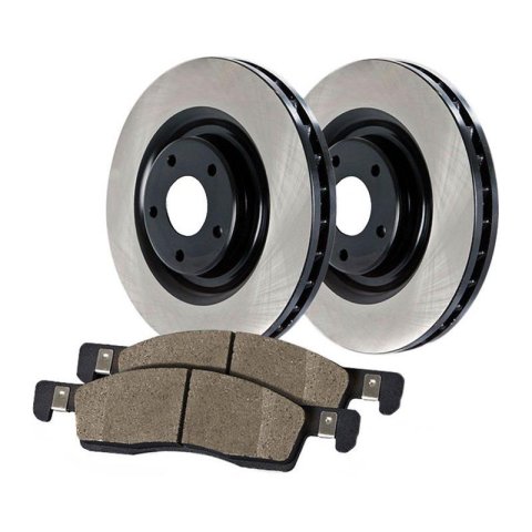 Centric Preferred Axle Packs 909.33089 Brake Rotor and Pad Combo, Front, Solid, Carbon Iron, Black E-Coat, Ceramic, Audi, Volkswagen, Kit