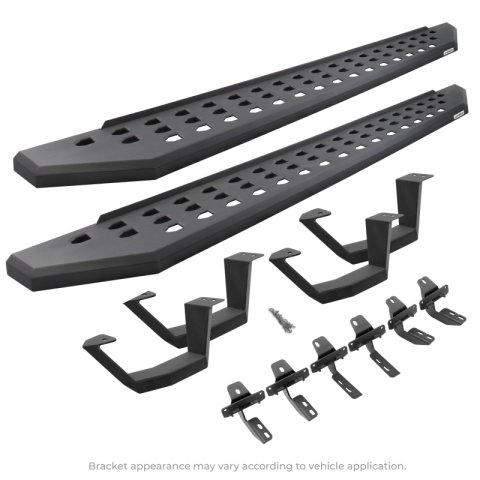 Go Rhino 2022 Toyota Tundra Crew Max Kit w/RB20 Running Board + Brkts + 4 RB20 Drop Steps - Tex. Blk (Bundled Kit)