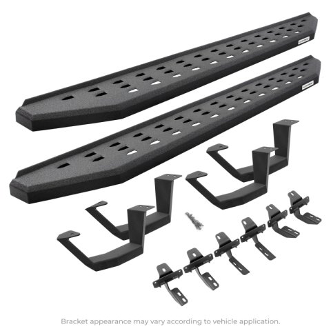 Go Rhino 2022 Toyota Tundra CrwMx Kit w/RB20 Running Board + Brkts + 4 RB20 Drop Steps - Bedlnr Coat (Bundled Kit)