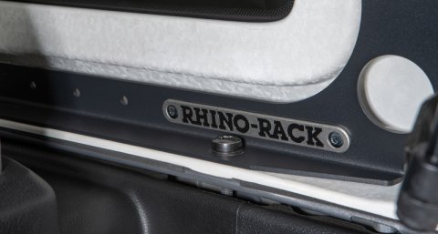 Rhino-Rack 18-21 Jeep Wrangler 4 Door SUV Heavy Duty RLT600 2 Bar Backbone Roof Rack - Black (Bundled Kit)