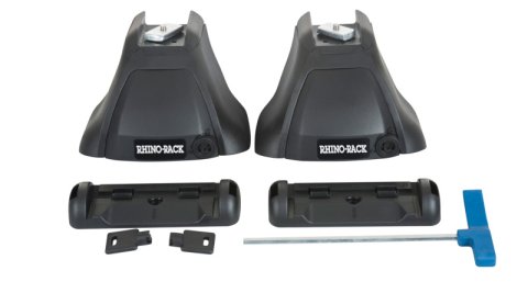 Rhino-Rack 18-19 Chevrolet Silverado 1500 4 Door Pick Up Heavy Duty 2500 1 Bar Roof Rack - Black (1x rhrDK377H, 1x rhrRB1500B, 1x rhrRLKHDH)