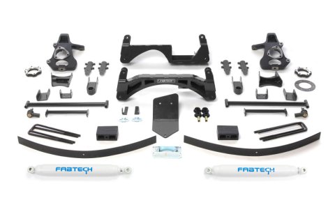 Fabtech 07-13 GM K1500 P/U w/o Autoride 4WD 6in Basic Sys w/Perf Shks (1x fabFTS21040BK, 1x fabFTS21042BK, 1x fabFTS21046BK, 2x fabFTS7240)