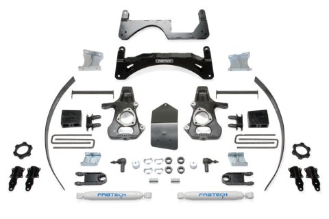 Fabtech 14-18 GM K1500 P/U w/oE Alm Or Stmp Stl UCA 6in Basic Sys w/Perf Shks (1x fabFTS21137, 1x fabFTS21138, 1x fabFTS21139, 2x fabFTS7240)