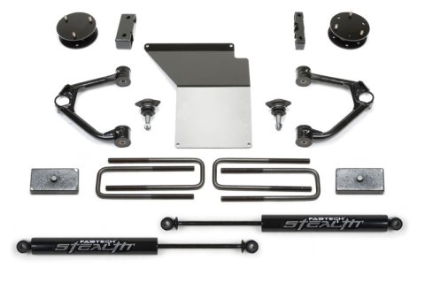 Fabtech 14-18 GM K1500 w/OE Alum. UCA 4in Budget UCA System w/Rear Stealth Shocks (1x fabFTS21190)