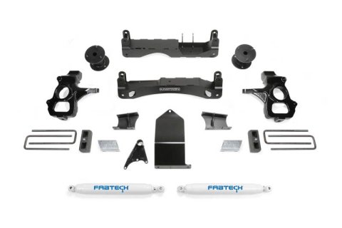 Fabtech 14-18 GM C/K1500 P/U w/oE Forg Stl UCA 4in Basic Sys w/Perf Shks (1x fabFTS21226, 1x fabFTS21227, 1x fabFTS21228, 2x fabFTS7333)