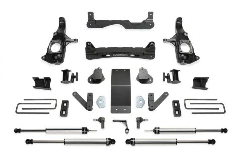 Fabtech 11-19 GM 3500HD 2WD/4WD 4in Basic Sys w/Dlss Shks (1x fabFTS21230, 1x fabFTS21231, 1x fabFTS21245, 2x fabFTS810942, 2x fabFTS811262)