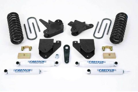 Fabtech 01-04 Ford F250/350 2WD 6in Basic Sys w/Perf Shks (Bundled Kit)