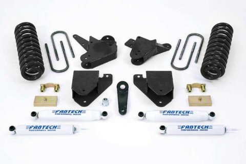 Fabtech 01-04 Ford F250/350 2WD 6in Basic Sys w/Perf Shks (Bundled Kit)