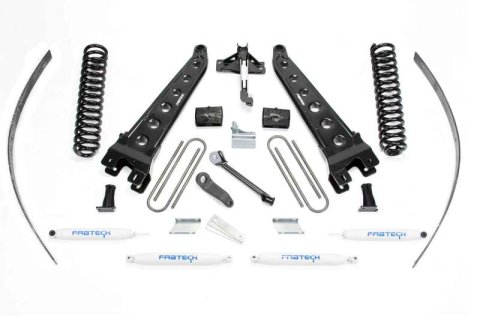 Fabtech 08-16 Ford F250 4WD w/Factory Overload 8in Rad Arm Sys w/Coils & Perf Shks (Bundled Kit)