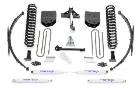 Fabtech 08-16 Ford F250/350 4WD 8in Basic Sys w/Perf Shks & Rr Lf Sprngs (Bundled Kit)