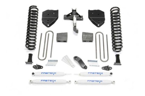 Fabtech 17-21 Ford F250/F350 4WD Diesel 6in Basic Sys w/Perf Shks (1x fabFTS22024BK, 1x fabFTS22218, 1x fabFTS22219, 2x fabFTS7188, 2x fabFTS7266)