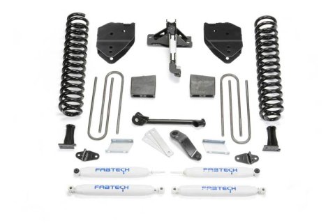 Fabtech 17-21 Ford F250/F350 4WD Gas 4in Basic Sys w/Perf Shks (1x fabFTS22213, 1x fabFTS22214, 1x fabFTS22249, 2x fabFTS7236, 2x fabFTS7266)