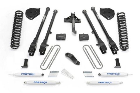 Fabtech 17-21 Ford F250/F350 4WD Gas 4in 4Link Sys w/Coils & Perf Shks (Bundled Kit)