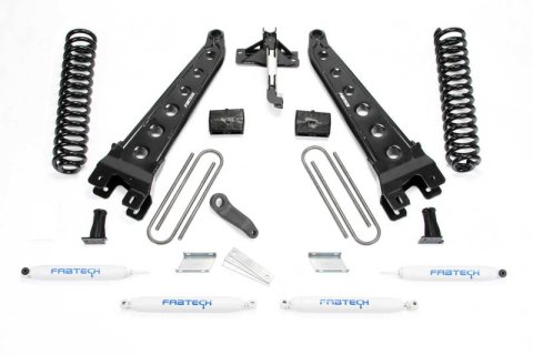 Fabtech 17-21 Ford F250/F350 4WD Gas 6in Rad Arm Sys w/Coils & Perf Shks (Bundled Kit)