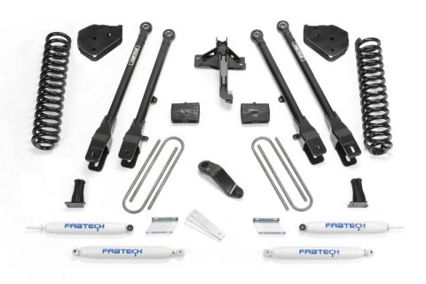 Fabtech 17 Ford F450/F550 4WD Diesel 6in 4Link Sys w/Coils & Perf Shks (Bundled Kit)