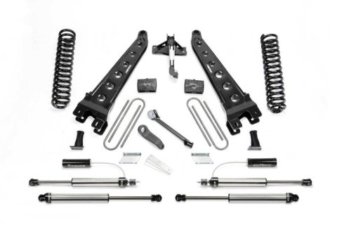 Fabtech 17-21 Ford F250/350 4WD Gas 4in Rad Arm Sys w/Coils & 2.25 Dl Resi Frt & Dl Rr Shks (Bundled Kit)