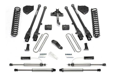 Fabtech 17-21 Ford F250/350 4WD Gas 4in 4Link Sys w/Coils & 2.25 Dl Resi Frt & Dl Rr Shks (Bundled Kit)