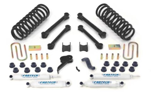 Fabtech 03-08 Dodge 2500/3500 4WD Diesel Only 4.5in Perf Sys w/Perf Shks (1x fabFTS23006BK, 1x fabFTS43000BK, 2x fabFTS7237, 2x fabFTS7333)
