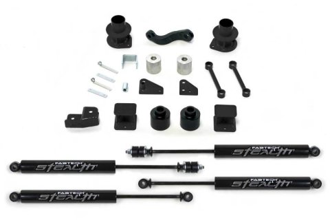 Fabtech 07-18 Jeep JK 4WD 3in Basic Sys w/Stealth (1x fabFTS24080BK, 2x fabFTS6021, 2x fabFTS6265)
