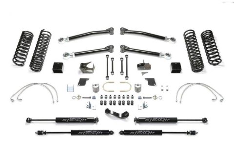 Fabtech 07-18 Jeep JK 4-Door 5in Trail Lt w/Stealth (1x fabFTS24128, 1x fabFTS24131, 1x fabFTS24154, 2x fabFTS6016, 2x fabFTS6349)
