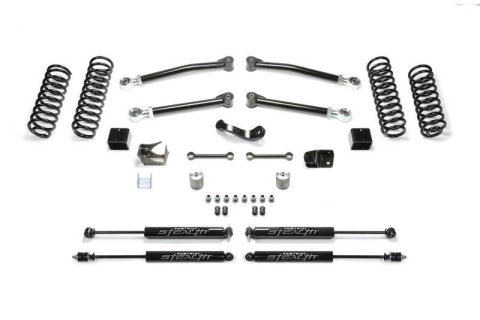 Fabtech 07-18 Jeep JK 4-Door 3in Trail w/Stealth (1x fabFTS24128, 1x fabFTS24162, 1x fabFTS24183, 2x fabFTS6021, 2x fabFTS6265)