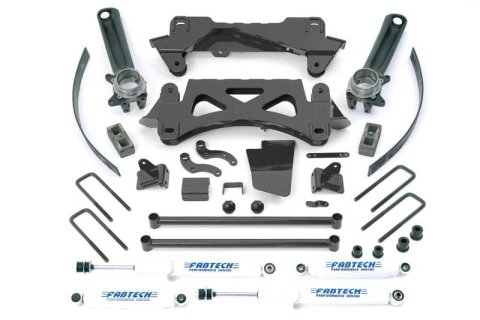 Fabtech 95.5-04 Toyota Tacoma 6 Cyl 2/4WD 6 Lug 6in Perf Sys w/Perf Shks (1x fabFTS26000BK, 1x fabFTS26001BK, 2x fabFTS7267)