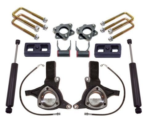 MaxTrac 16-18 GM C1500 2WD w/Stamped Steel. Susp. 7in/4in MaxPro Spindle Lift Kit w/MaxTrac Shocks (1x mxt701550, 1x mxt901750)