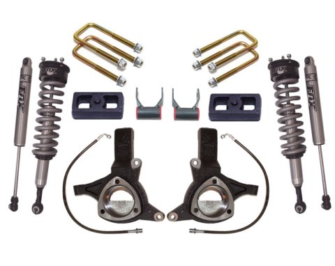 MaxTrac 16-18 GM C1500 2WD w/Stamped Steel Susp. 7in/4in MaxPro Elite Spindle Lift Kit w/FOX Shocks (1x mxt701550, 1x mxt871325F, 1x mxt901750F)