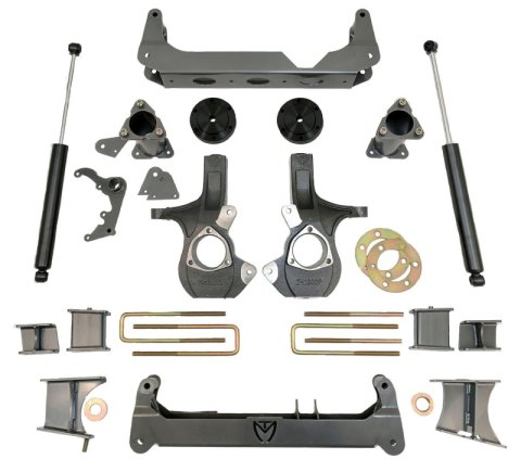 MaxTrac 14-18 GM K1500 4WD w/Stamped Steel Susp. (Non Magneride) 7in/7in MaxPro Spindle Lift Kit (1x mxt941370-2, 1x mxt941570-1, 1x mxt941570-3)