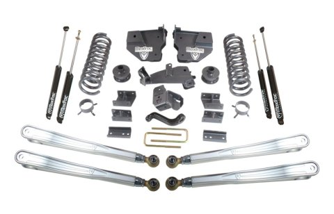 MaxTrac 14-18 RAM 2500 4WD 4in/1in MaxPro Coil Lift Kit w/4-Link Arms & MaxTrac Shocks (Bundled Kit)