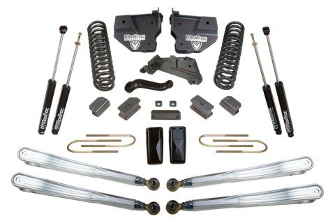 MaxTrac 13-18 RAM 3500 4WD 4in/1in MaxPro Coil Lift Kit w/4-Link Arms & MaxTrac Shocks (Bundled Kit)