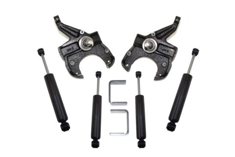 MaxTrac 73-87 Chevrolet C10 2WD 2.5in/5in Lowering Spindle Kit (1in Rotor) (1x mxt101125L, 2x mxt2000LL-4, 1x mxt301150, 1x mxt401100)