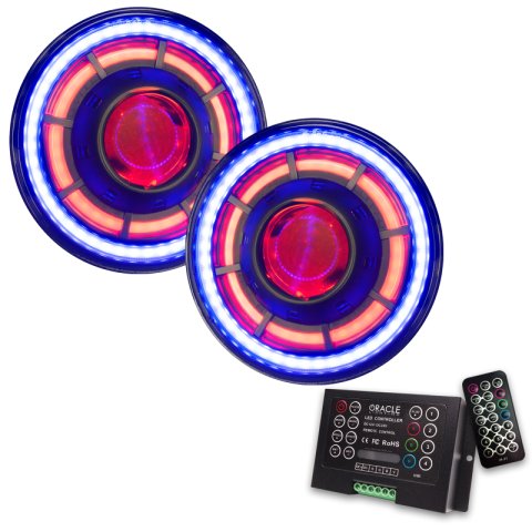 ORACLE Lighting 0718 Jeep Wrangler JK Oculus 7in ColorSHIFT Bi-LED Projector Headlights