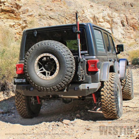 Westin Jeep Wrangler JL 18-21 WJ2 Rear Bumper w/ Tire Carrier (1x wes59-82035A, 1x wes59-82035B)