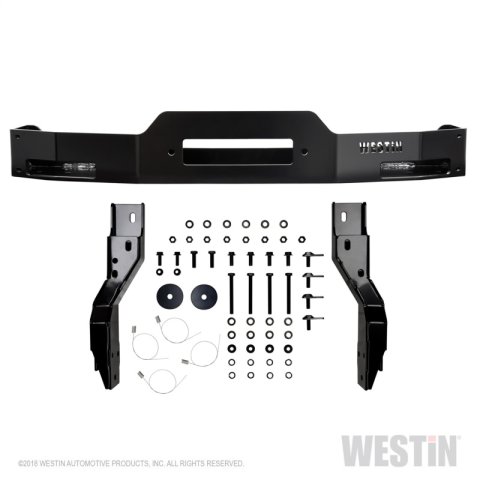 Westin 19-23 Chevrolet Silverado 1500 HDX Winch Mount Modular Grille Guard - Blac (1x wes46-23955, 1x wes57-923955A)