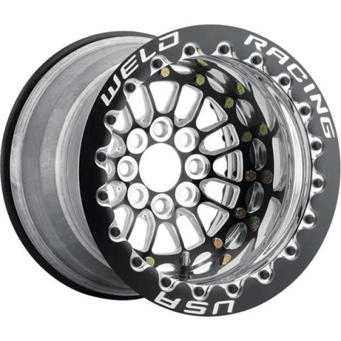 Weld Racing Wheels 778B-31115MP 13x11 TUNER IMPORT DRAG 4x100mm/4x100mm 4.5"BS BLACK CTR DBL M/T POLISH