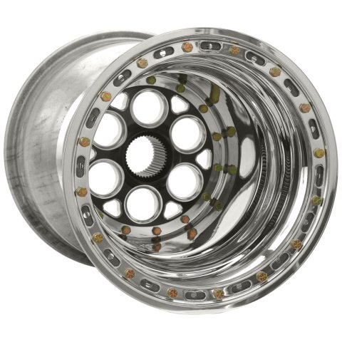 Weld Racing Wheels 735B-515B46-6 Wheel, Oval Sprint, 6 Hole - 15X17 MAGNUM SPRINT 42-SPLINE 6" OFFSET, BLK CTR, DBL BEAD-LOC -ALL BLACK SHELL