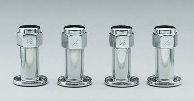 Weld Racing Lug Nuts 601-1416 Nuts, Shank with Washer, 1/2 in. x 20 RH, Closed End, Chrome Plated Steel, Set of 4