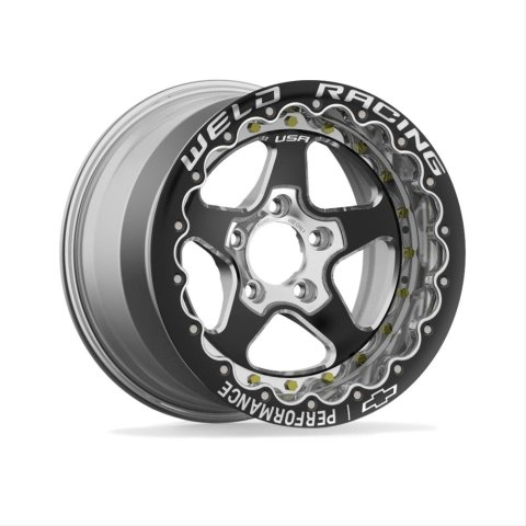 Weld Racing Chevrolet Performance Track Attack Rear Drag Wheels 16x10 Wheel, Attack, Aluminum, Black, 16 in. x 10 in., 5 x 120mm Bolt Circle, 7.00 in. Backspace, Singe Beadlock, Each