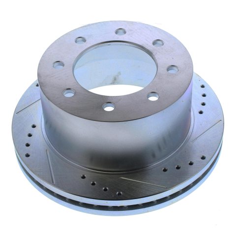 PowerStop Evolution Drilled and Slotted Rotors AR-82154XR Brake Rotors, Cross-Drilled Surface, Vented, Iron, Zinc Dichromate Plated, Rear Right, Chevy, GMC, Dually, Each