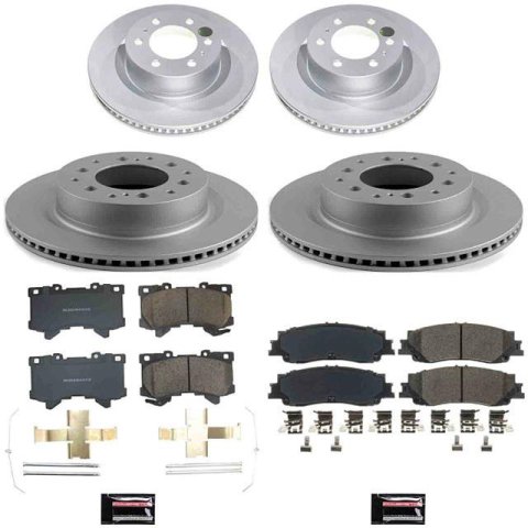 PowerStop Z17 Evolution Plus GEOMET Coated Brake Kits CRK8946 COATED BRAKE KIT, Toyota Sequoia 2023-2024, Toyota Tundra 2022-2024, Front and Rear
