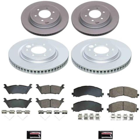 PowerStop Z17 Evolution Plus GEOMET Coated Brake Kits CRK9267 COATED BRAKE KIT, Ford F-150 Lightning 2022-2023, Front and Rear