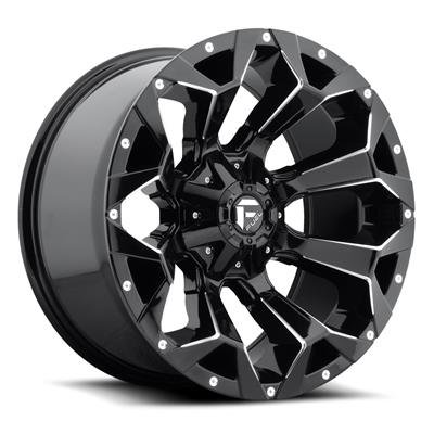 Fuel Off-Road Assault D576 Series Gloss Black Wheels with Milled Accents 18x9 Wheels, Assault, 5x4.55x5.0 NBL4.50 -12 78.1, NBL-Gloss BLK MIL