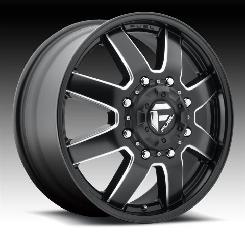 Fuel Off-Road Maverick D538 Series Matte Black Dually Wheels with Milled Accents 17x6.5 Wheels, Front (New), Front (New) 8x200 NBD8.48 116 142.2, NBD-Matte BLK MIL