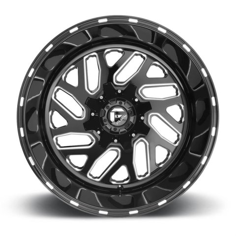 Fuel Off-Road Triton D581 Series Gloss Black Wheels with Milled Accents 22x8.25 Wheel, Triton, 22 x 8.25, Aluminum, Semi Black, Accents, 8 x 200mm Bolt Pattern, -201mm Offset, -3.290 in. Backspace, Each