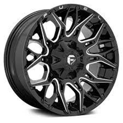 Fuel Off-Road Twitch D769 Gloss Black Milled Wheels 22x12 WHEEL, 22X12 8X170 G-BLK-MILL -44MM