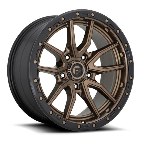 Fuel Off-Road Rebel D681 Matte Bronze Wheels with Black Ring 22x9 Wheels, D681, Aluminum, Finish, 22 in. x 9 in., 6 x 139.70mm/5.5 in. Bolt Circle, 5.79 in. Backspace, 4.18 in. Center Bore, Each