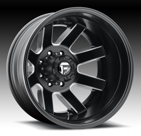 Fuel Off-Road Maverick D538 Series Matte Black Dually Wheels with Milled Accents 24x8.25 Wheel, Dualie, 24 x 8.25 Aluminum, Black, Accents, 8 x 210mm Bolt Pattern, -221mm Offset, -4.080 in. Backspace, Each