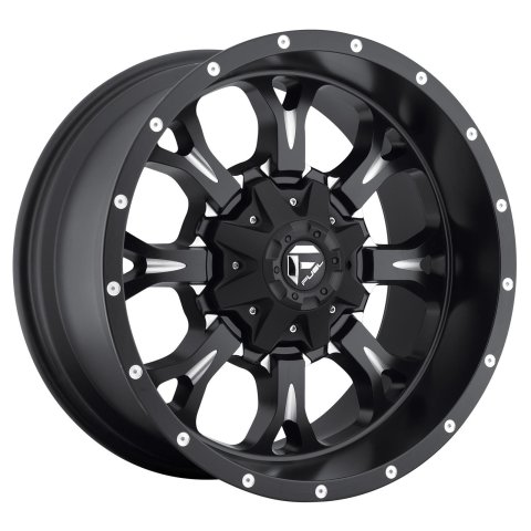 Fuel Off-Road Krank D517 Series Matte Black with Milled Accents Wheels 18x9 Wheel, Krank, 18 x 9, Aluminum, Black, 6 x 135mm Bolt Pattern, -13mm Offset, 4.490 in. Backspace, Each