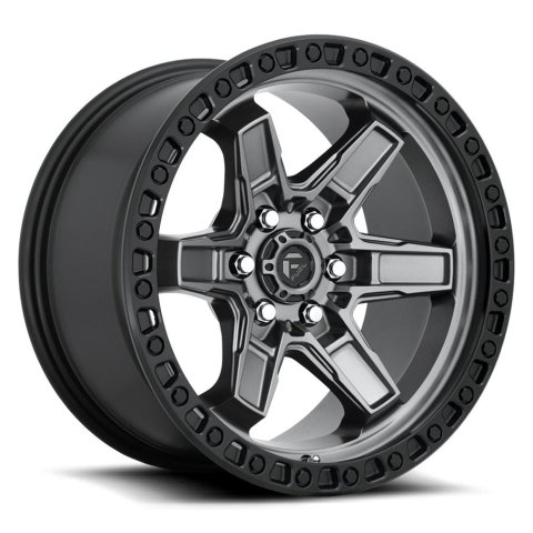 Fuel Off-Road Kicker D698 Anthracite Wheels with Black Lip 17x9 Wheels, 5 D698, 17 x 9, Aluminum, Anthracite, Ring, 6 x 139.7mm Bolt Pattern, +1mm Offset, 5.040 in. Backspace, Each